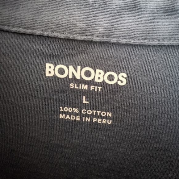 Bonobos Blue Palm Tree Slim Fit Polo Shirt - (L) - Picture 5 of 8